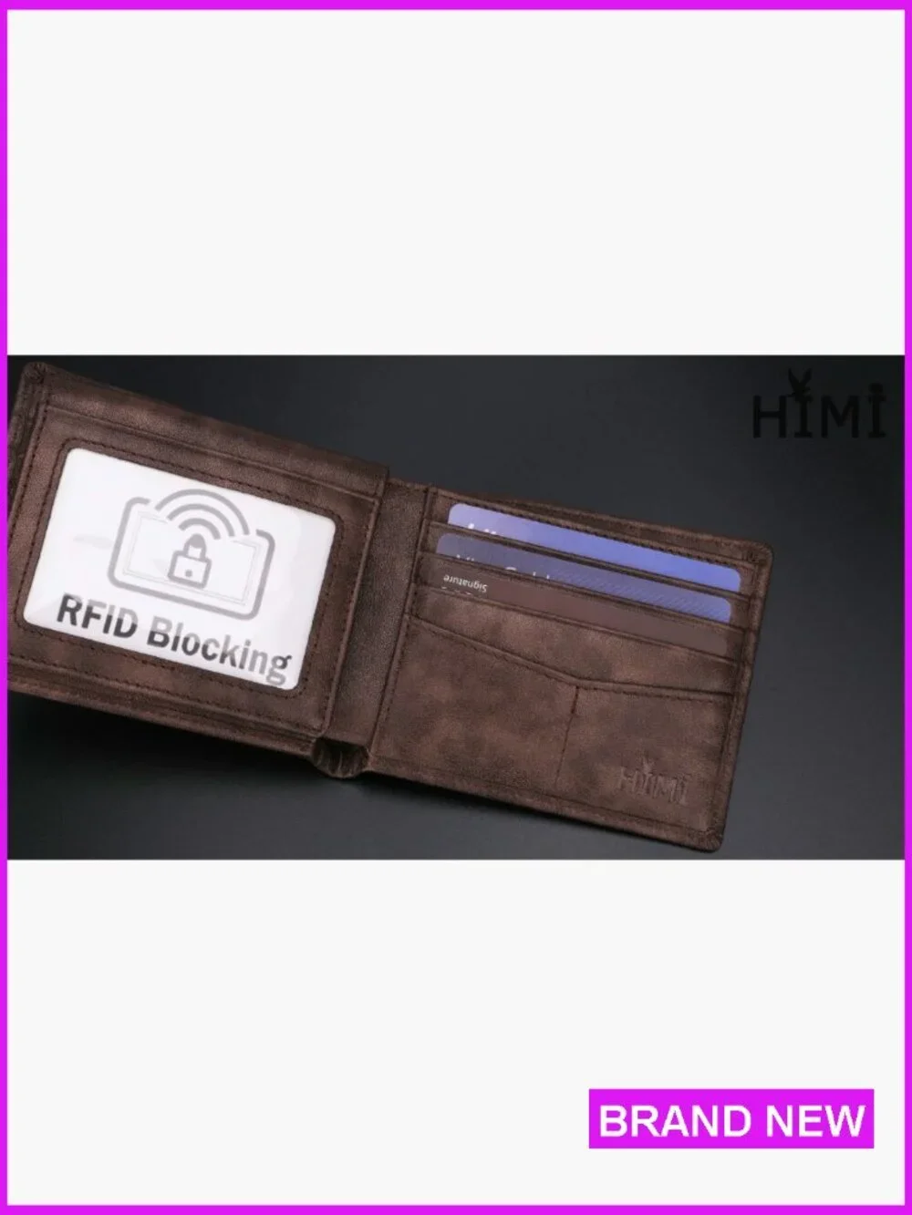 Genuine Leather RFID Blocking Bifold Wallet Classic Men's Accessory Stylish